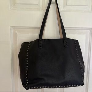 Black Studded Tote Bag